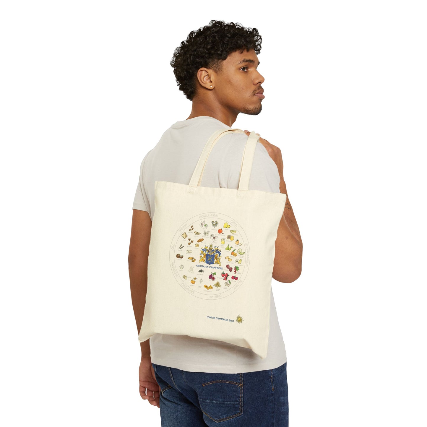 Canvas Tote Bag — Champagne flavor wheel