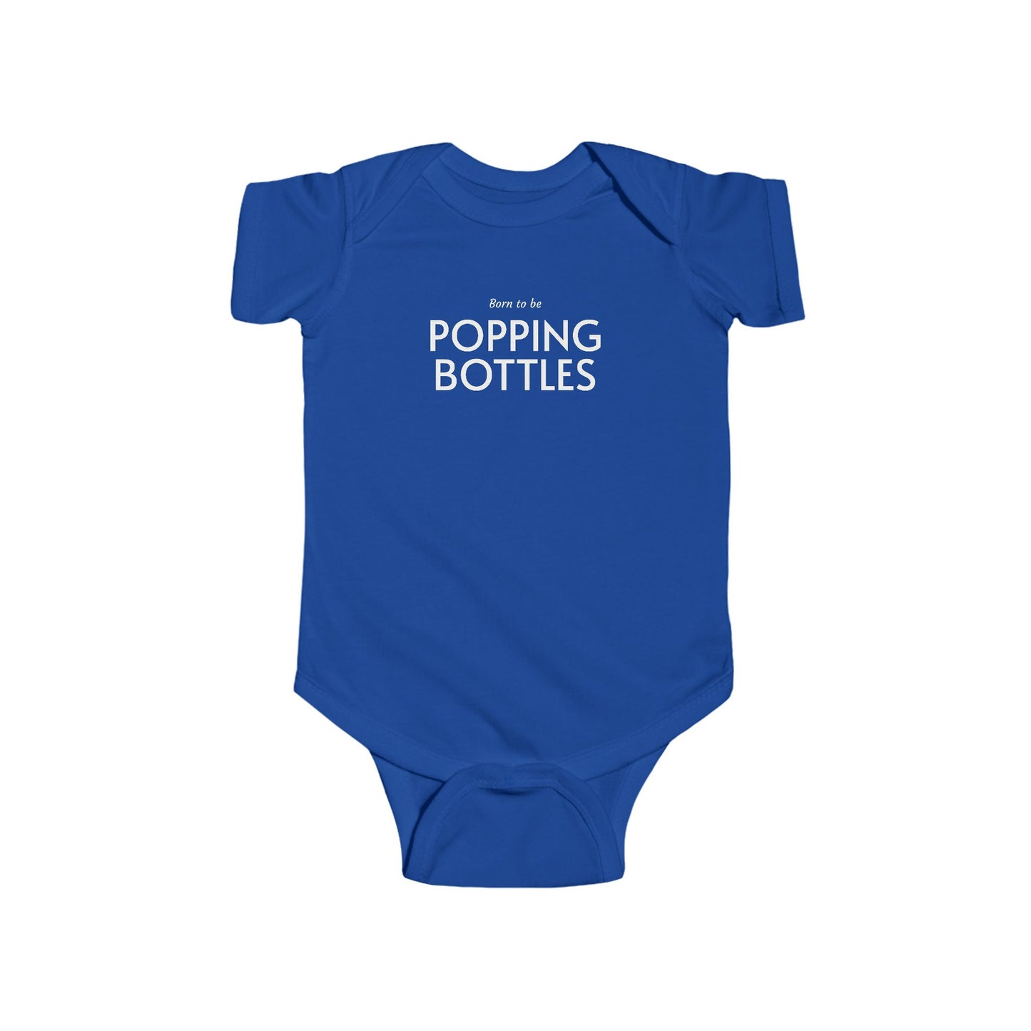 Infant Bodysuit — "Poppin' Bottles" Gold Text Baby Onesie (Newborn Gift)