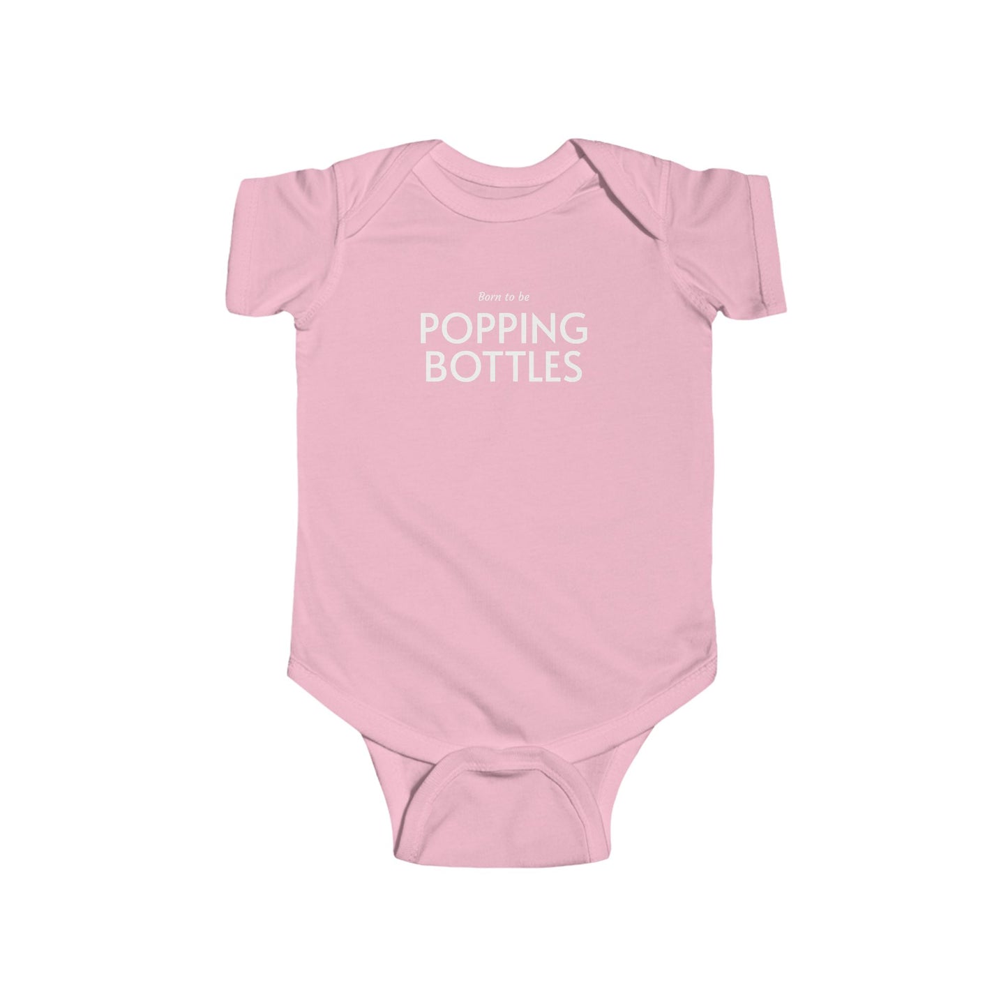 Infant Bodysuit — "Poppin' Bottles" Gold Text Baby Onesie (Newborn Gift)