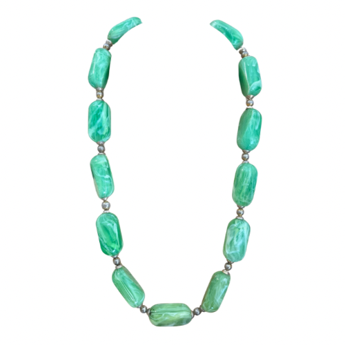 Green Marbled Lucite Vintage Necklace